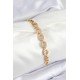 Pirinç Zirkon Taşlı Oval Model Gold Renk Kadın Bileklik
