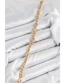 Pirinç Zirkon Taşlı Oval Model Gold Renk Kadın Bileklik