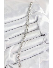 Pirinç Zirkon Taşlı Oval Model Gümüş Renk Kadın Bileklik