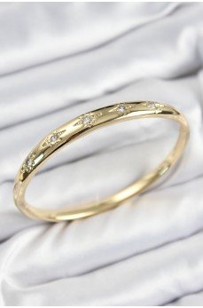 Pirinç Zirkon Taşlı Kutup Yıldızı Model Gold Renk Kadın Kelepçe