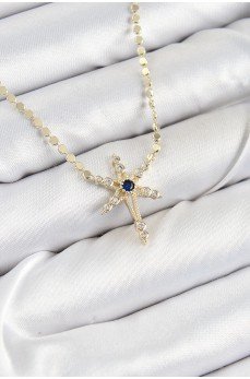 Pirinç Zirkon Taşlı Kutup Yıldızı Model Ezme Zincir Gold Renk Kadın Kolye