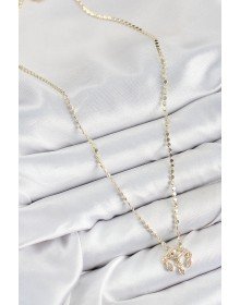 Pirinç Zirkon Taşlı Sallantılı Göz Model Ezme Zincir Gold Renk Kadın Kolye