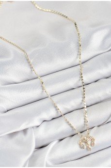 Pirinç Zirkon Taşlı Sallantılı Göz Model Ezme Zincir Gold Renk Kadın Kolye