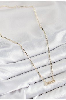 Pirinç Zirkon Taşlı Messika Model Ezme Zincir Gold Renk Kadın Kolye