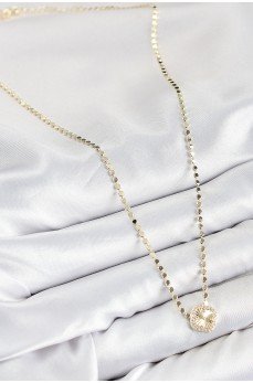 Pirinç Zirkon Taşlı Yonca Model Ezme Zincir Gold Renk Kadın Kolye Pirinç Zirkon Taşlı Yonca Model Ezme Zincir Gold Renk Kadın Kolye