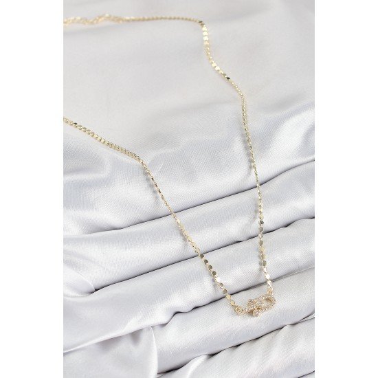 Pirinç Zirkon Taşlı Tifany Model Ezme Zincir Gold Renk Kadın Kolye Pirinç Zirkon Taşlı Tifany Model Ezme Zincir Gold Renk Kadın Kolye