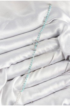 Pirinç Zirkon Taşlı Mavi Boncuklu Model Gümüş Renk Kadın Bileklik