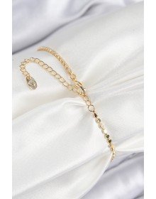 Pirinç Zirkon Taşlı Arı Model Ezme Zincir Gold Renk Kadın Bileklik