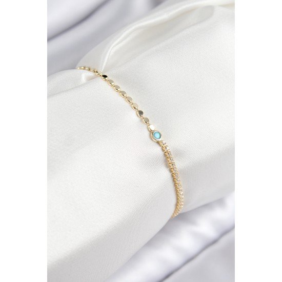 Pirinç Zirkon Taşlı Boncuk Model Ezme Zincir Gold Renk Kadın Bileklik Pirinç Zirkon Taşlı Boncuk Model Ezme Zincir Gold Renk Kadın Bileklik