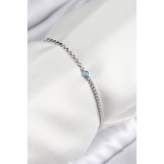 Pirinç Zirkon Taşlı Boncuk Model Ezme Zincir Gümüş Renk Kadın Bileklik Pirinç Zirkon Taşlı Boncuk Model Ezme Zincir Gümüş Renk Kadın Bileklik