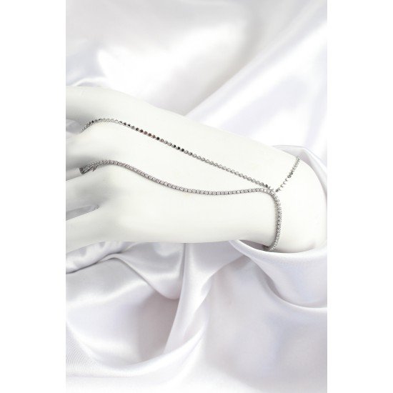 Pirinç Zirkon Taşlı Ezme Zincir Model Gümüş Renk Kadın Şahmeran Pirinç Zirkon Taşlı Ezme Zincir Model Gümüş Renk Kadın Şahmeran