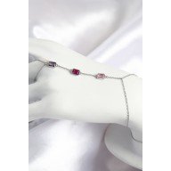 Pirinç Renkli Zirkon Taşlı Dikdörtgen Model Gümüş Renk Kadın Şahmeran