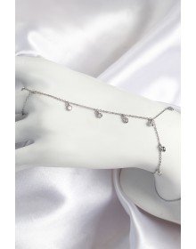 Pirinç Zirkon Taşlı Sallantılı Model Gümüş Renk Kadın Şahmeran