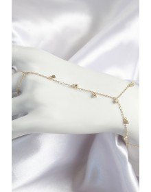 Pirinç Zirkon Taşlı Sallantılı Model Gold Renk Kadın Şahmeran