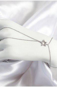 Pirinç Zirkon Taşlı Yıldız Model Gümüş Renk Kadın Şahmeran Pirinç Zirkon Taşlı Yıldız Model Gümüş Renk Kadın Şahmeran