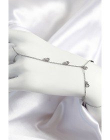 Pirinç Zirkon Taşlı Sallantılı Damla Model Gümüş Renk Kadın Şahmeran