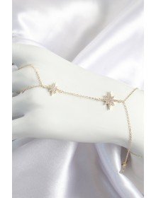 Pirinç Zirkon Taşlı Kutup Yıldızı Model Gold Renk Kadın Şahmeran