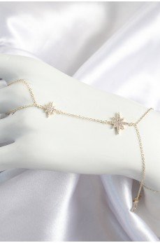 Pirinç Zirkon Taşlı Kutup Yıldızı Model Gold Renk Kadın Şahmeran