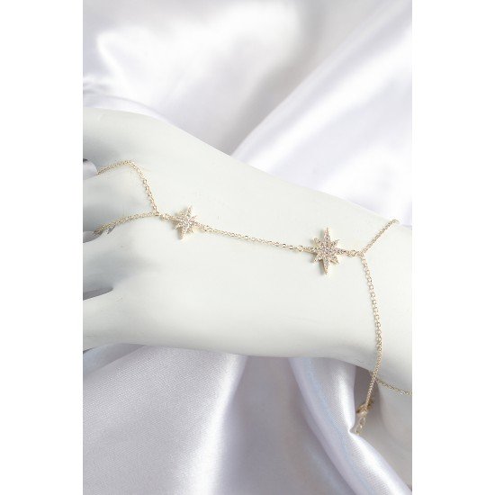 Pirinç Zirkon Taşlı Kutup Yıldızı Model Gold Renk Kadın Şahmeran Pirinç Zirkon Taşlı Kutup Yıldızı Model Gold Renk Kadın Şahmeran