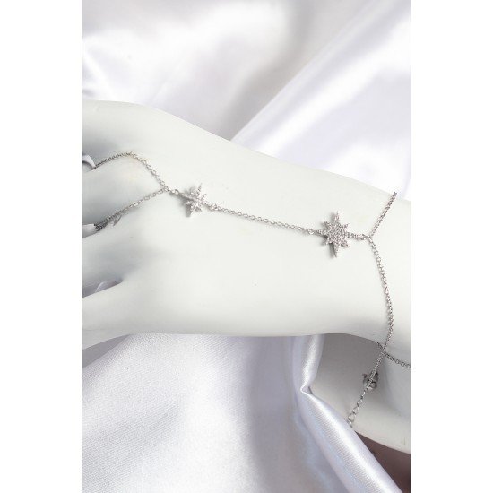 Pirinç Zirkon Taşlı Kutup Yıldızı Model Gümüş Renk Kadın Şahmeran Pirinç Zirkon Taşlı Kutup Yıldızı Model Gümüş Renk Kadın Şahmeran