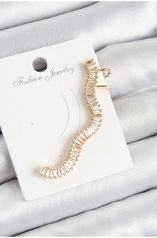 Pirinç Su Yolu Model Gold Renk Sağ Kıkırdak Küpe