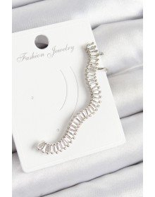 Pirinç Su Yolu Model Gümüş Renk Sağ Kıkırdak Küpe