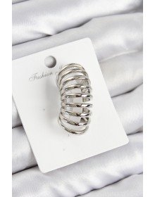 Pirinç Yay Model Gümüş Renk Sağ Kıkırdak Küpe