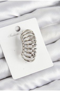 Pirinç Yay Model Gümüş Renk Sağ Kıkırdak Küpe