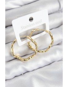 Pirinç Halka Model Gold Renk Kadın Küpe