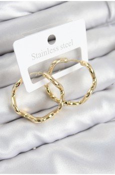 Pirinç Halka Model Gold Renk Kadın Küpe