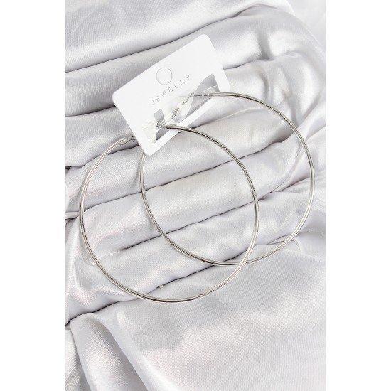 Pirinç Halka Model Gümüş Renk Kadın Küpe Pirinç Halka Model Gümüş Renk Kadın Küpe