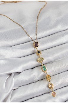 Pirinç Renkli Zirkon Taşlı Model Gold Renk 7 Element Kadın Y Kolye Pirinç Renkli Zirkon Taşlı Model Gold Renk 7 Element Kadın Y Kolye