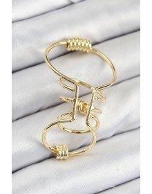 Pirinç Halkalı Model Gold Renk Kıkırdak Küpe