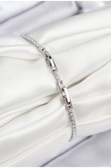 Pirinç Zirkon Taşlı Sonsuzluk Kalp Model Gümüş Renk Kadın Bileklik