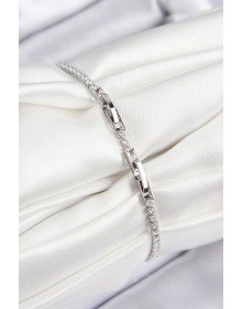 Pirinç Zirkon Taşlı Yıldız Model Gümüş Renk Kadın Bileklik