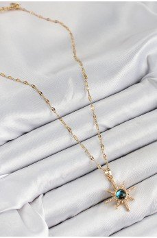 316L Çelik Zirkon Taşlı Kutup Yıldızı Model Gold Renk Kadın Kolye 316L Çelik Zirkon Taşlı Kutup Yıldızı Model Gold Renk Kadın Kolye
