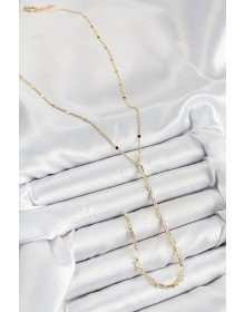 Pirinç Zirkon Taşlı Model Gold Renk Y Kolye