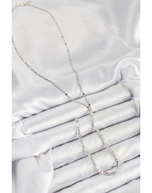 Pirinç Zirkon Taşlı Model Gümüş Renk Y Kolye