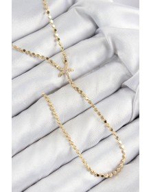 Pirinç Zirkon Taşlı Ezme Zincirli Deniz Yıldızı Model Gold Renk Y Kolye