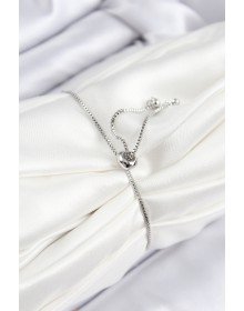 Pirinç Zirkon Taşlı Sıralı Daire Model Gümüş Renk Asansörlü Kadın Bileklik