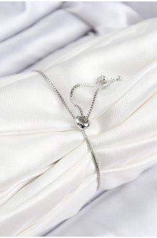 Pirinç Zirkon Taşlı Yıldız Model Gümüş Renk Asansörlü Kadın Bileklik