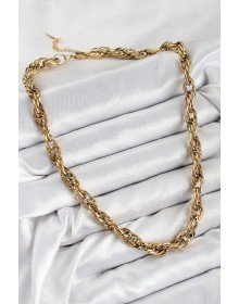 316L Çelik Halat Model Gold Renk Kadın Kolye