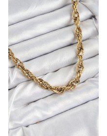 316L Çelik Halat Model Gold Renk Kadın Kolye
