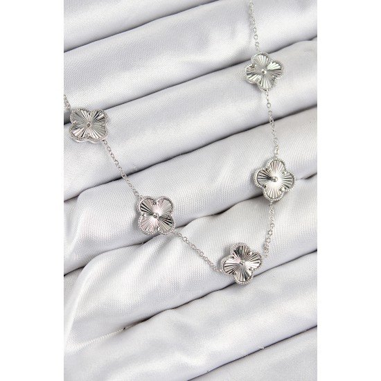 Pirinç VIP Yonca Model Gümüş Renk Kadın Kolye Pirinç VIP Yonca Model Gümüş Renk Kadın Kolye