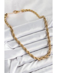 316L Çelik Burgu Model Gold Renk Kadın Kolye