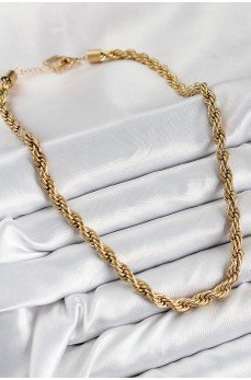 316L Çelik Burgu Model Gold Renk Kadın Kolye