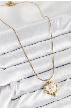 316L Çelik Sanatsal Portre Model Gold Renk Kadın Kolye