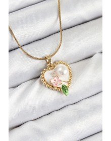 316L Çelik Sanatsal Portre Model Gold Renk Kadın Kolye