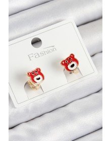 Pirinç Ayıcık Model Gold Renk Çocuk Küpe