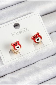 Pirinç Ayıcık Model Gold Renk Çocuk Küpe